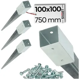 4-x-podstawa-slupa-wbijana-kotwa-100x100-750-mm-ocynk-wkret-do-montazu