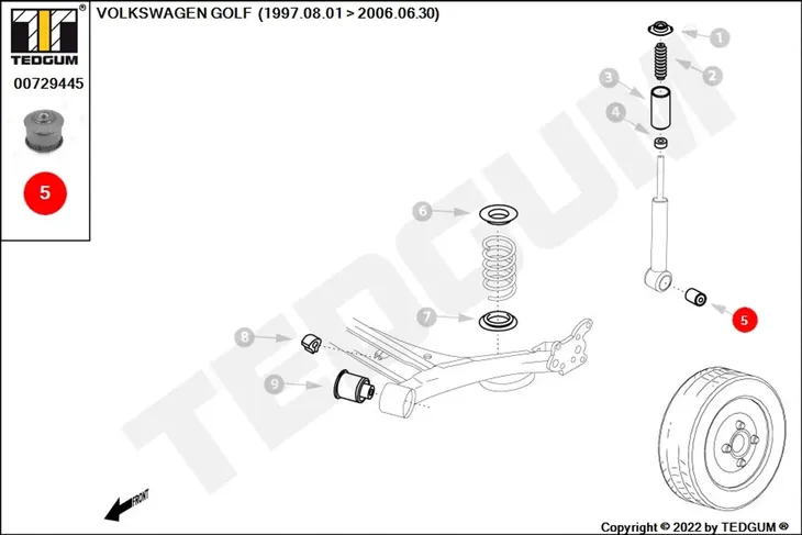 tuleja-amortyzator-00729445-ted-stan-nowy-producent-czesci-tedgum