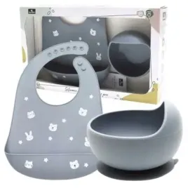 miska-z-przyssawka-sliniak-silikonowy-z-kieszonka-dla-dzieci-zestaw-grey