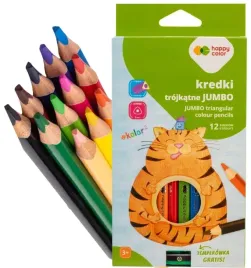 kredki-szkolne-trojkatne-jumbo-12-kol-temperowka-happy-grube-wygodne