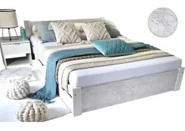 lozko-biale-3d-marmur-180x200-stelaz-gratis