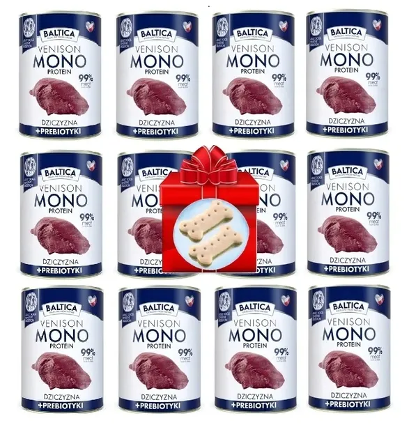 BALTICA 6 x 400G MONO DZICZYZNA Z PREBIOTYKAMI Karma dla psa