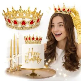 topper-dekoracja-na-tort-korona-zlota-z-czerwonymi-krysztalkami-tiara