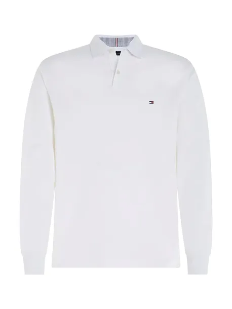 TOMMY HILFIGER polo męskie z długim rękawem, białe, M