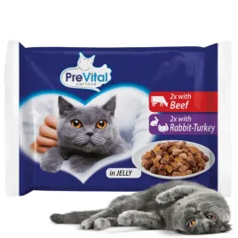 prevital-karma-mokra-dla-kota-saszetki-wolowina-i-indyk-w-galaretce-4x100g