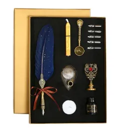 zestaw-do-kaligrafii-retro-pioro-z-woskiem-i-stalowka