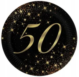talerzyki-czarne-sparkling-papierowe-na-50-urodziny-przyjecie-18cm-6szt