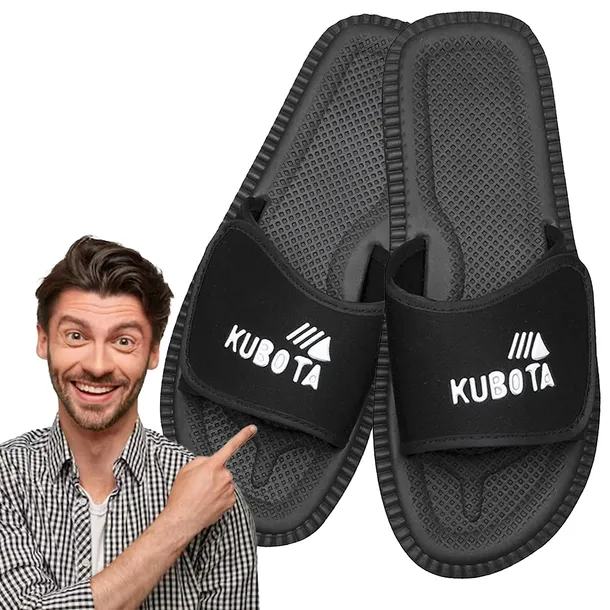 WYGODNE REGULOWANE Klapki KUBOTA na RZEP CZARNE Rozmiar 42