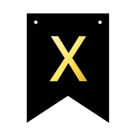 baner-girlanda-urodziny-party-czarny-litera-x-napis-personalizowany