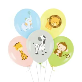 balony-lateksowe-zwierzeta-safari-5-szt-pastelowe-na-urodziny-roczek-baby