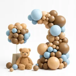 Zdjęcie produktu GIRLANDA BALONOWA BRĄZOWA BEŻOWA NIEBIESKA - DEKORACJA ROCZEK ZESTAW 161SZT