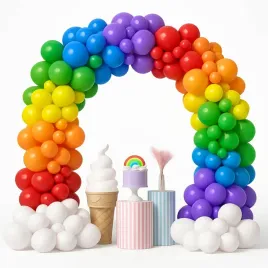 Zdjęcie produktu ZESTAW BALONÓW girlanda balonowa kolorowa CHRZEST KOMUNIA URODZINY 175szt