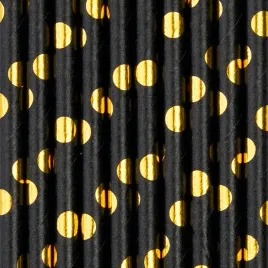 slomki-rurki-papierowe-czarne-w-zlote-kropki-do-picia-napojow-10szt