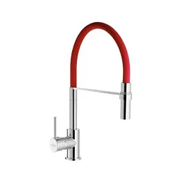 bateria-kuchenna-wyciagana-elastyczna-wylewka-perlator-leon-cz-czerwona-ch