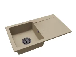 bezowy-zlewozmywak-granitowy-lemon-z-ociekaczem-syfon-czarny-1-komorowy