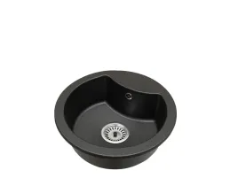 zlewozmywak-granitowy-mila-czarny-nakrapiany-okragly-syfon-chrom