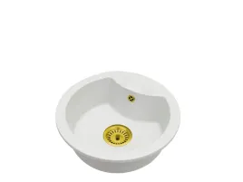 zlewozmywak-granitowy-mila-bialy-okragly-syfon-zloty-1-komorowy