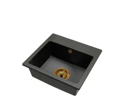 czarny-nakrapiany-zlewozmywak-granitowy-dona-syfon-zloty-1-komorowy