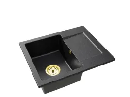 czarny-nakrapiany-zlewozmywak-donzos-granitowy-granite-sink-syfon-zloty