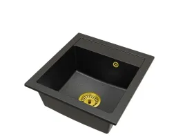 czarny-nakrapiany-zlewozmywak-granitowy-big-dona-syfon-zloty-1-komorowe