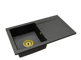 czarny-nakrapiany-zlewozmywak-granitowy-lemon-z-ociekaczem-syfon-zloty