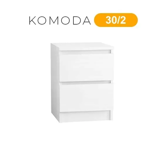 komoda-30-cm-2-szuflady-biala-stan-nowy