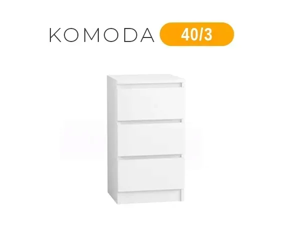 komoda-40-cm-3-szuflady-biala-stan-nowy
