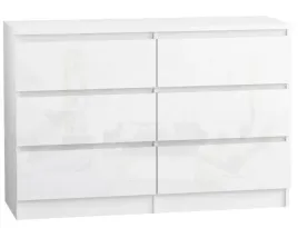 komoda-120-cm-6-szuflad-korpus-bialy-mat-fronty-polysk