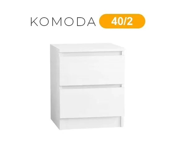komoda-40-cm-2-szuflady-biala-stan-nowy