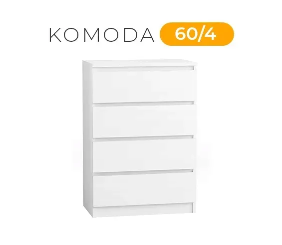 komoda-60-cm-4-szuflady-biala-stan-nowy