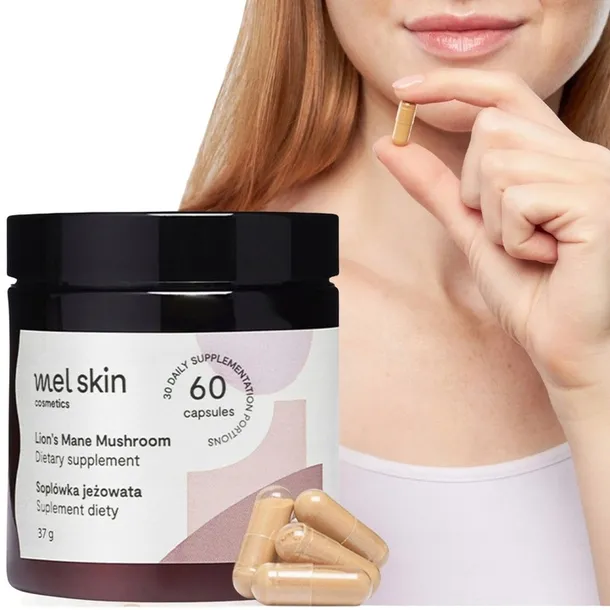 Kapsułki Soplówka Jeżowata Mel Skin tabletki na pamięć, koncentrację 60szt