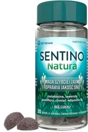 sentino-natura-zelki-na-sen-melatonina-chmiel-witamina-b6-bez-cukru-30-szt