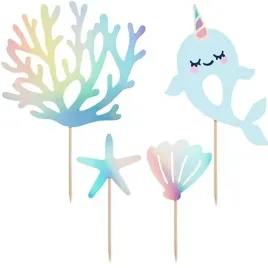 toppery-narwal-ocean-delfin-muszelki-na-tort-dekoracja-slodki-stol-4szt