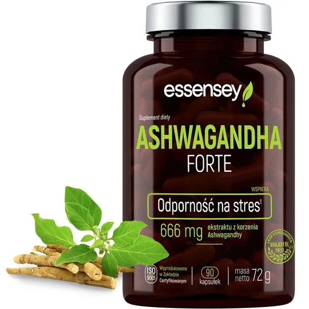 ASHWAGANDHA FORTE 666mg MOCNY EKSTRAKT Stres Relaks CERTYFIKOWANY ZAKŁAD