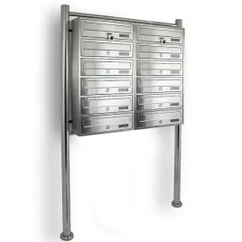 skrzynka-lokatorska-duza-12-wrzutow-inox-szczotkowana-na-stojaku-zewnetrzna