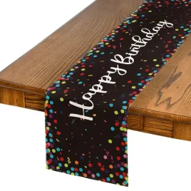 bieznik-uodzinowy-w-kropki-dekoracja-na-stol-happy-birthday-czarny-40x140