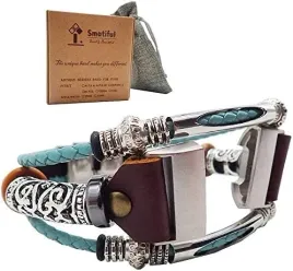 smatiful-zdobiona-skorzana-bransoleta-do-fitbit-brand-charge-3-4-mietowa