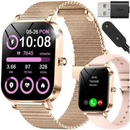 smartwatch-zegarek-damski-zdrowie-sport-rozmowy-zloty-bluetooth-2-paski
