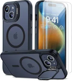 beeasy-magsafe-etui-do-iphone-15-ze-stojakiem-2-x-folia-matowe-czarne