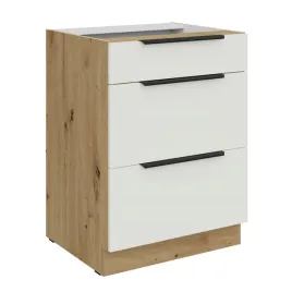 szafka-kuchenna-60-modulo-3-szuflady-bialy-afm-dab-artisan-stojaca-mat