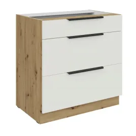 szafka-kuchenna-80-modulo-3-szuflady-bialy-afm-dab-artisan-stojaca-mat