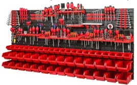 tablica-warsztatowa-kraftanddele-czerwona-170x78-cm-z-elementami