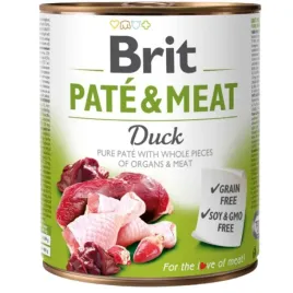 mokra-karma-dla-psa-z-kaczka-brit-pateandmeat-duck-800-g-bezzbozowa-puszka
