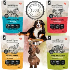 mokra-karma-dla-psa-wiejska-zagroda-konina-i-mix-smakow-500g-hipoalergiczna