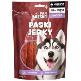 przysmaki-dla-psa-pan-miesko-paski-jerky-kaczka-100g-monobialkowe-miekkie