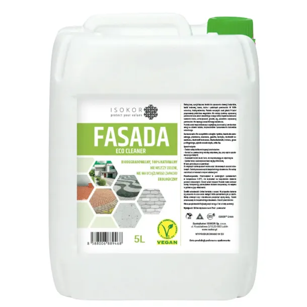 PŁYN DO MYCIA KOSTKI ELEWACJI DACHU NATURALNY ISOKOR FASADA 5L EKOLOGICZNY