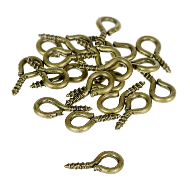 Haczyki WKRĘTY do buteleczek 5x10mm mosiądz 20szt.
