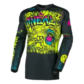 oneal-koszulka-bluza-dziecieca-element-rancid-czarna-zolta-neon-rozmiar-m