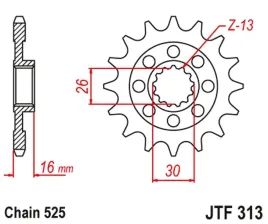 jt-zebatka-przednia-344-16-honda-vfr-750-r-88-92-rc30-34416jt-lanc