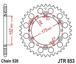 jt-zebatka-tylna-856-46-aluminiowa-racelite-yamaha-yz-yzf-88-98-85646jta